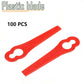 100 Pack Plastic Trimmer Blades Universal Fit for Lawn Mowers