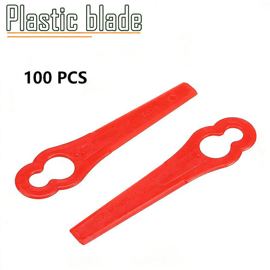 100 Pack Plastic Trimmer Blades Universal Fit for Lawn Mowers