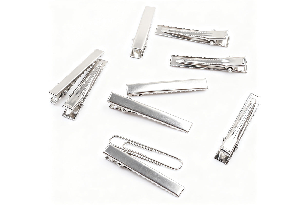 100-Piece Silver Metal Hair Clips for Women