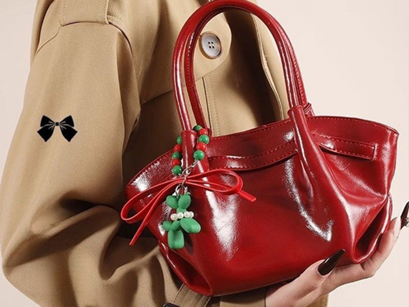 Christmas Red Women Patent Leather Bag Crossbody Bag Purse Handbag