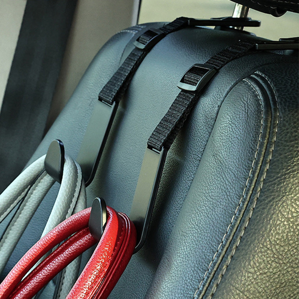 4Pcs Vehicle Headrest Hook Adjustable Multi Functional Cargo Hook for Most Cars