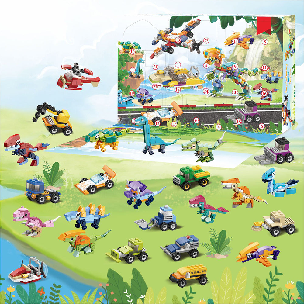 Christmas Advent Calendar Insect Dinosaur Building Blocks Toy Countdown Calendar Xmas Blind Box