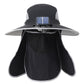Wide Brim Solar Cooling Fan Hat Outdoor Breathable Mesh Face Cover Neck Shade