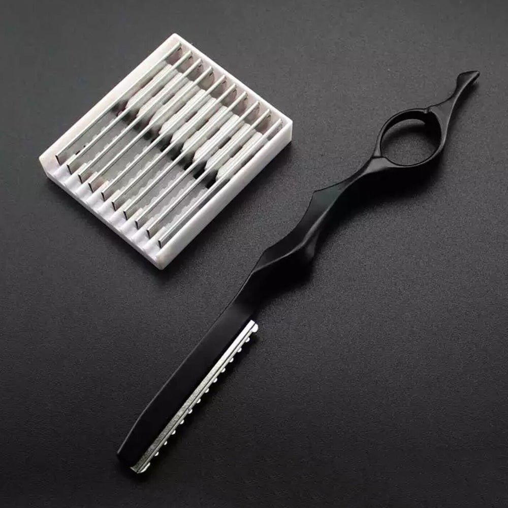 Hair Thinning Razor with 10 Replacement Blades for Professional Salon and Home Use