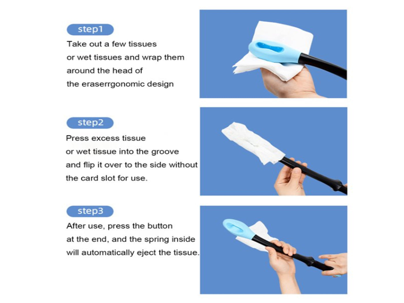 Long Handle Butt Wiper Toilet Aids for Elderly and Disabled