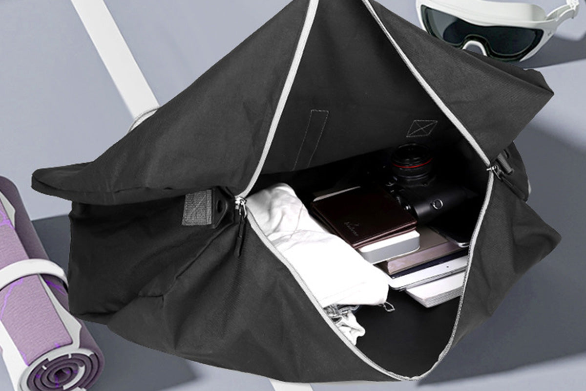 Large Foldable Travel Duffel Bag Carry On Shoulder Duffle Bag With Shoe Compartment