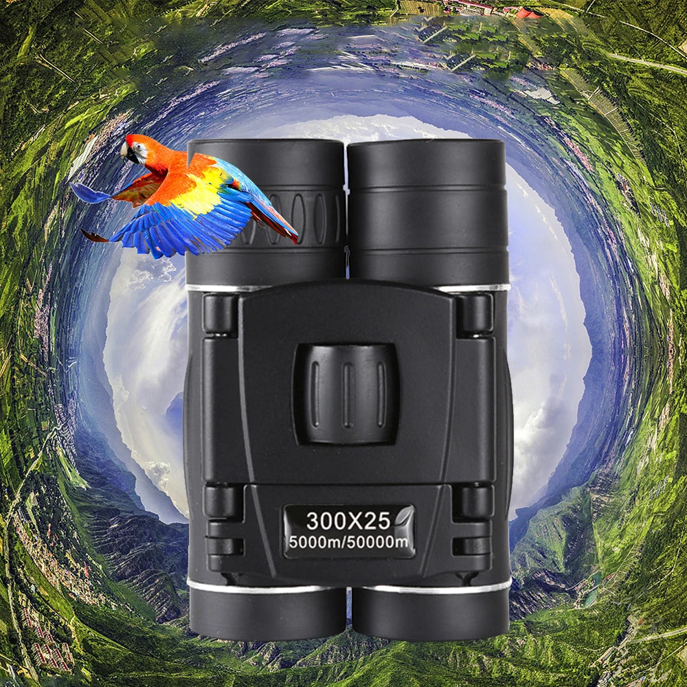 300x25 Folding High Powered Binoculars with Phone Holder