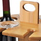 Bamboo Wine Storage and Display Rack Holds 2 Bottles and 4 Glasses