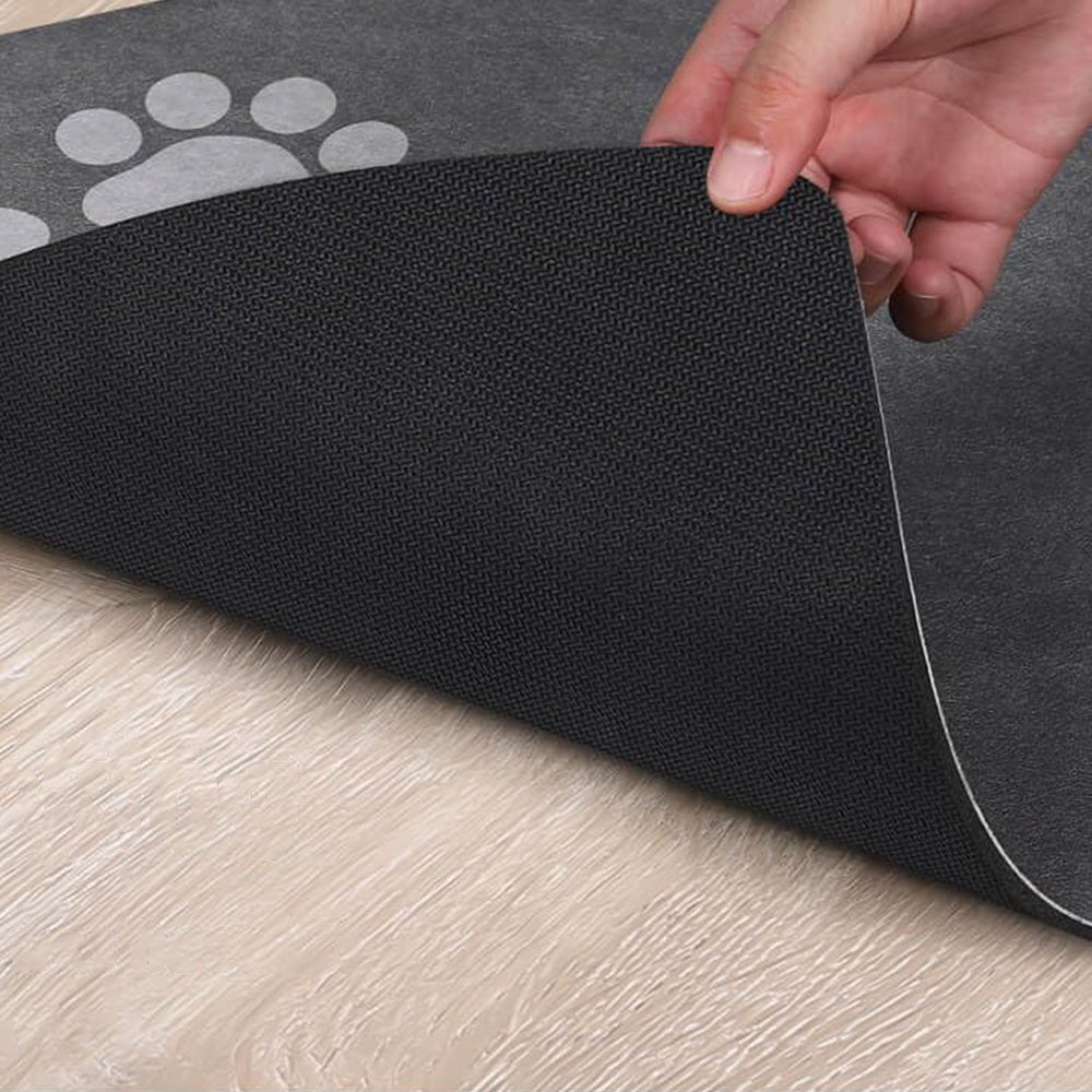 Pet Feeding Mat Absorbent Pet Placemat for Food and Water Bowl with Rubber Backing