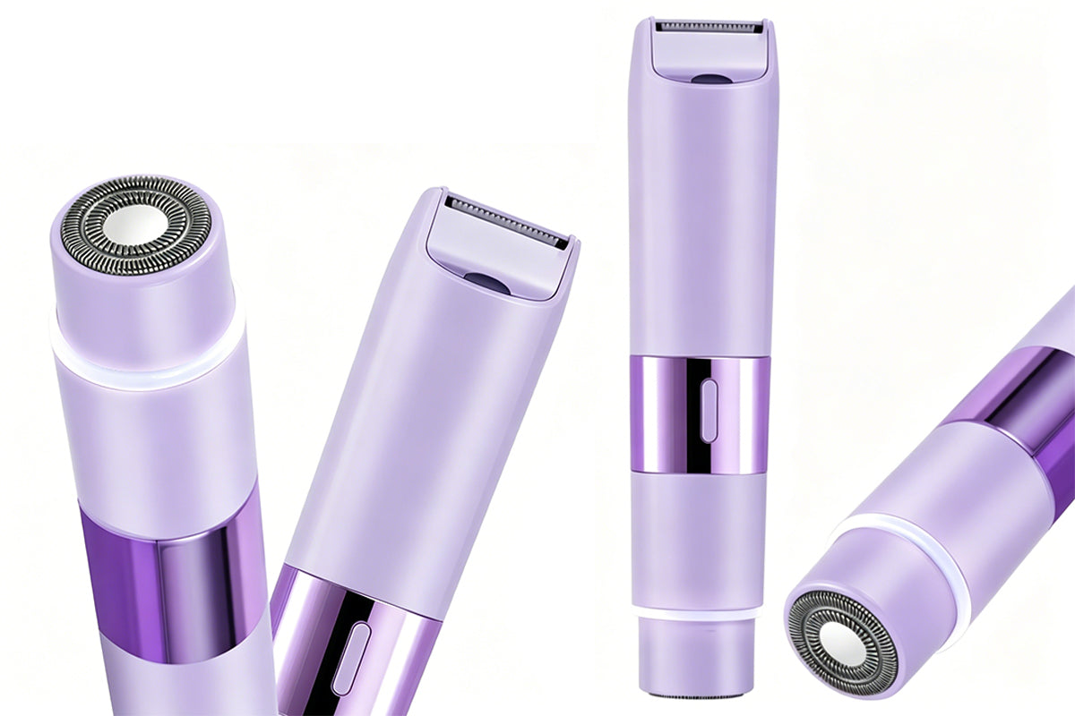 2-in-1 Women's Painless Electric Shaver with LED Light Guide Comb Rechargeable Hair Trimmer Wet & Dry Razor for Body
