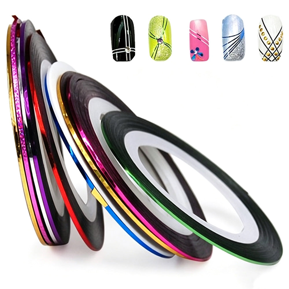 30 Rolls Nail Striping Tape for DIY Nail Decor Nail Art Lines for Home and Salon