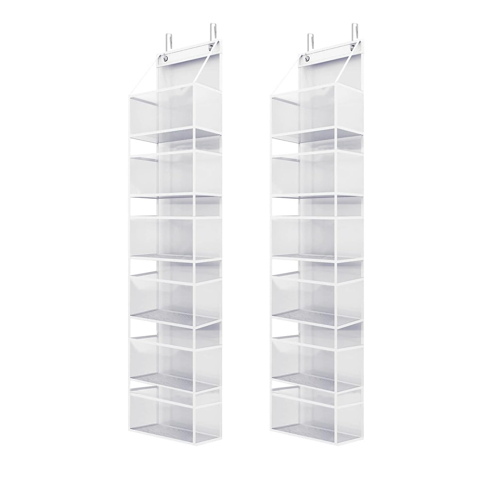 2Pcs 6-Shelf Over The Door Hanging Pantry Organizer with Clear Plastic Pockets