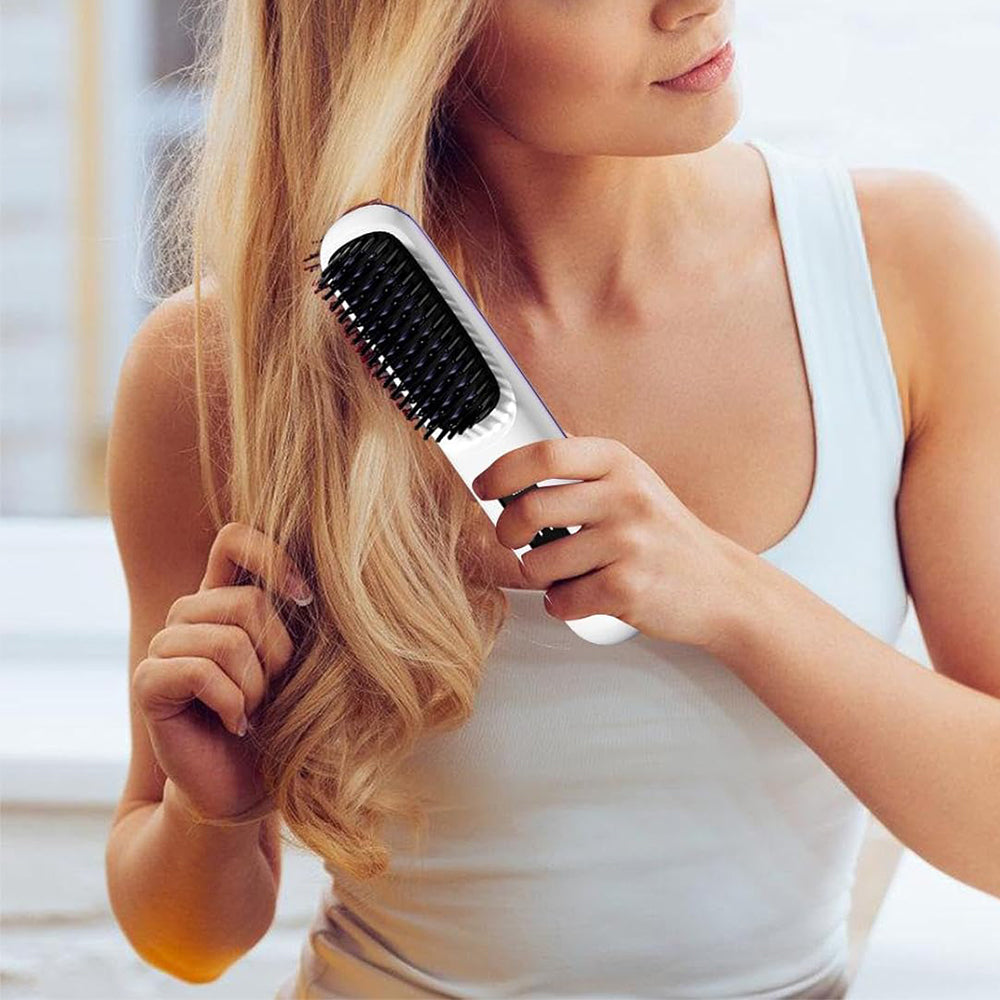 Portable Cordless Hair Straightener Comb with LED Display Negative Ion Heating