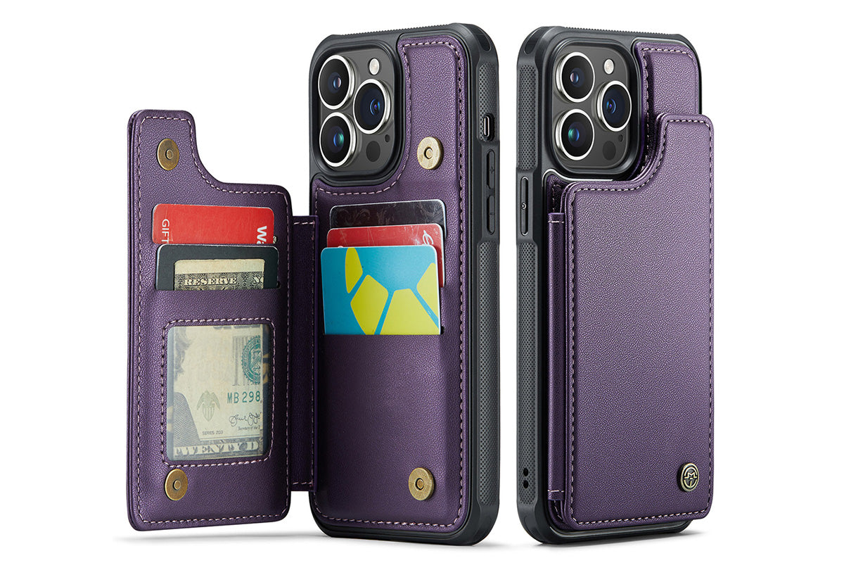 Wallet Case for iPhone 16 Pro Max iPhone16Pro Max 16Pro with Card Holder and RFID Blocking-Purple