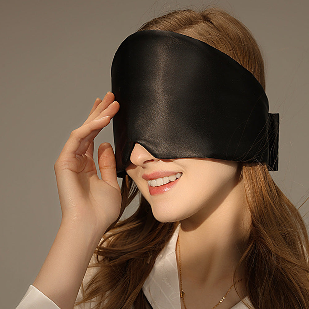 Silk Eye Mask Blackout Sleeping Face Hugging for Side Sleepers Pressureless