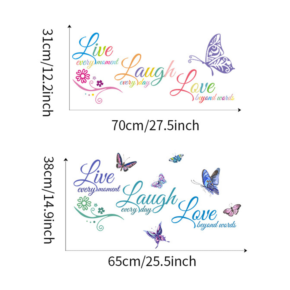 Colorful Live Love Laugh Wall Sticker Motivational Wall Decals