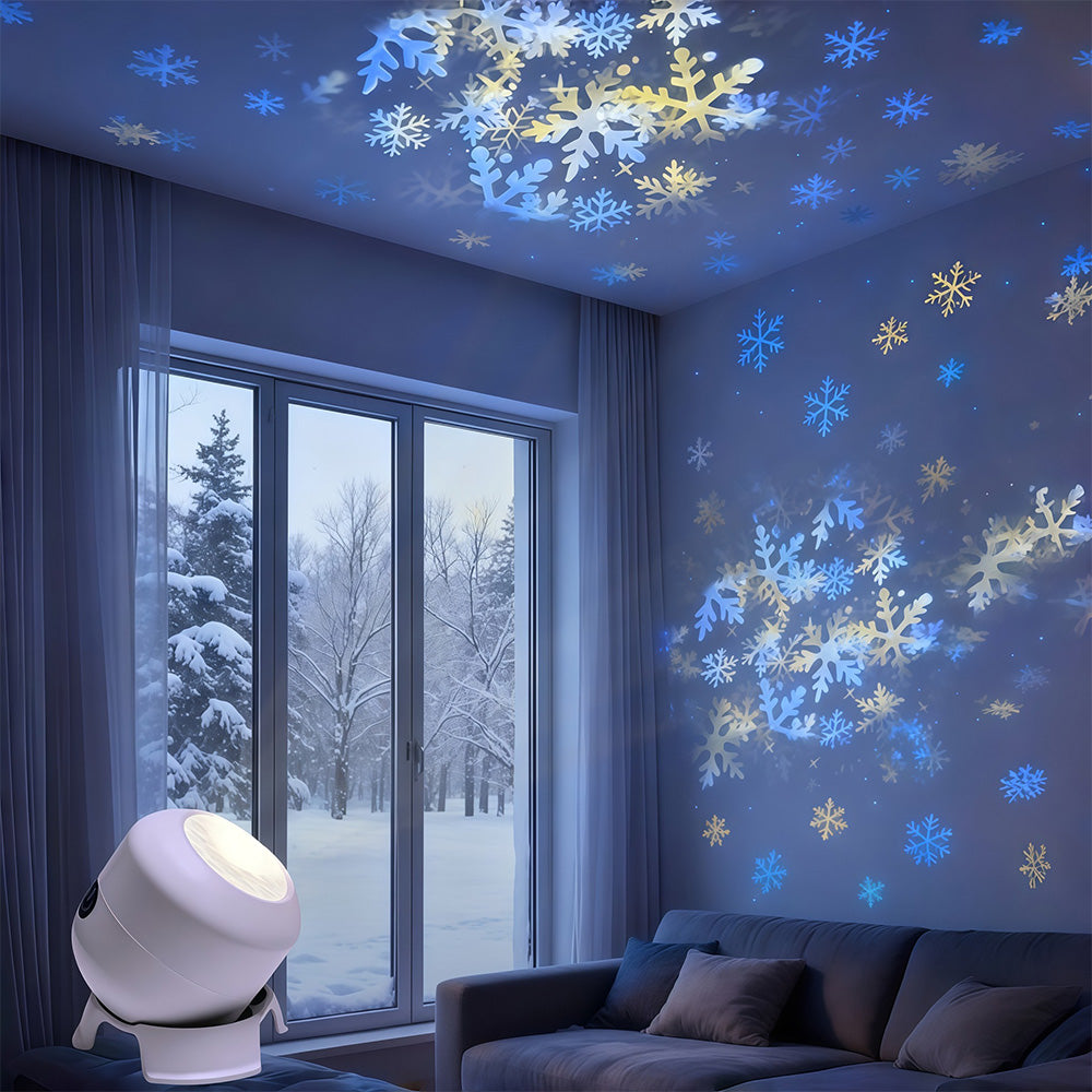 USB Rechargeable Rotating Christmas LED Projection Night Light