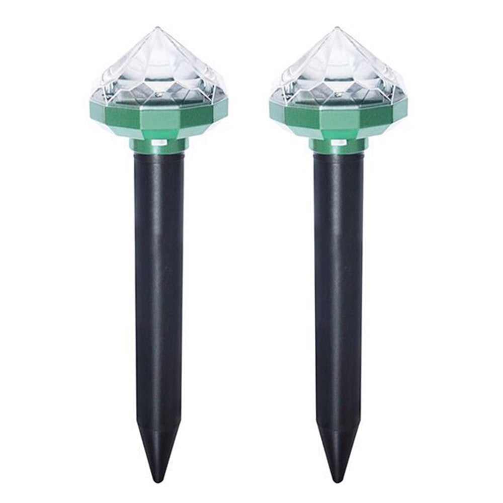 2Pcs Mole Repellent Solar Powered with Auto LED Lights for Mice Snakes Moles