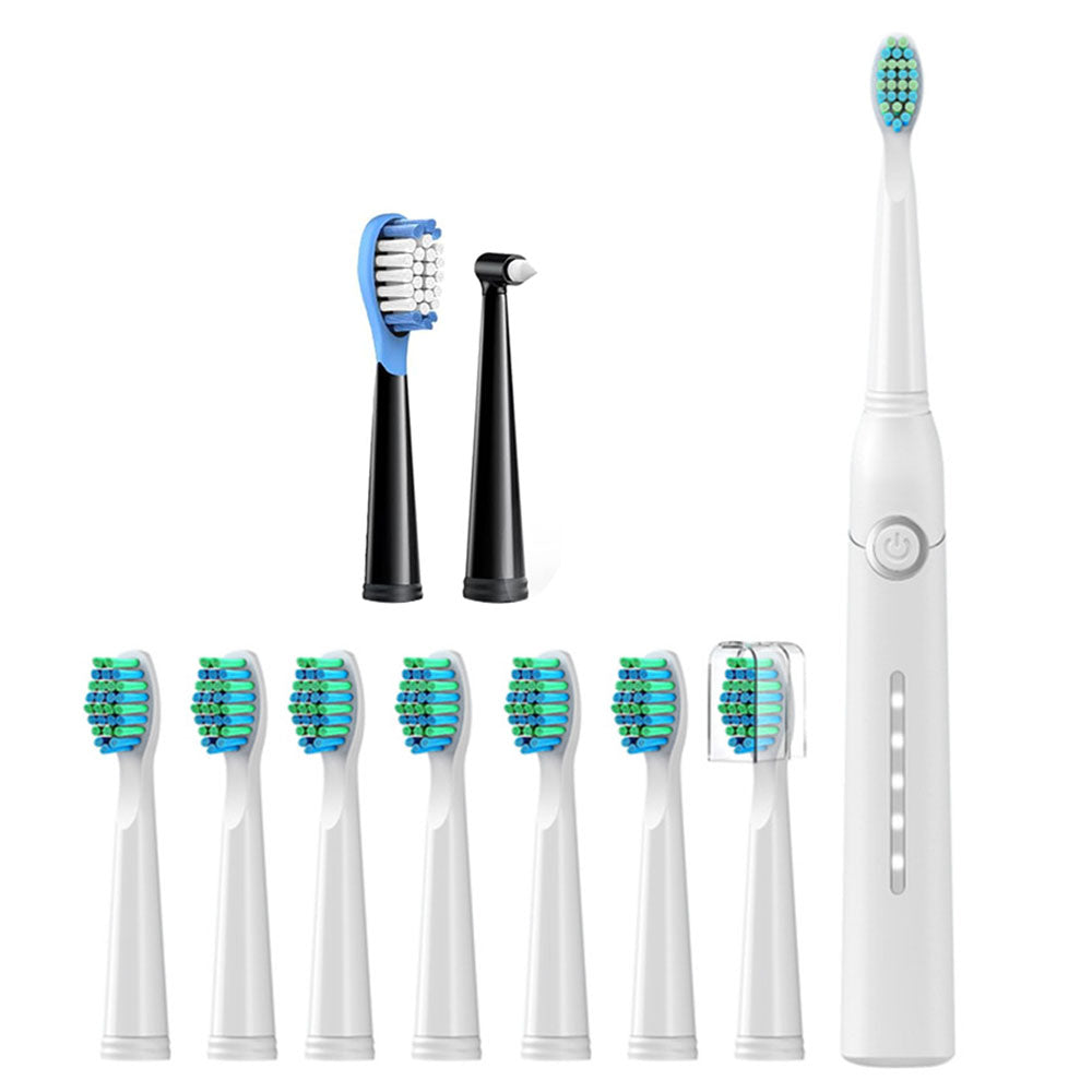Electric Sonic Toothbrush Travel Rechargeable Ultrasonic Electric Toothbrush with 10 Brush Heads