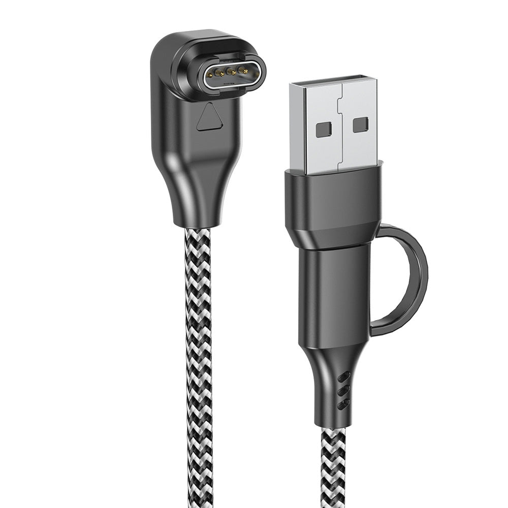 2 in 1 Charging Cable for Garmin Fenix Venu Forerunner USB A and C Ports