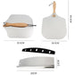 2Pcs 35.5x30.5CM Aluminum Pizza Spatula with Foldable Wooden Handle Pizza Peel Set