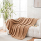 Soft Fluffy Fleece Throw Blanket for Sofa Couch Bed Living Room All Season Cozy-Brown