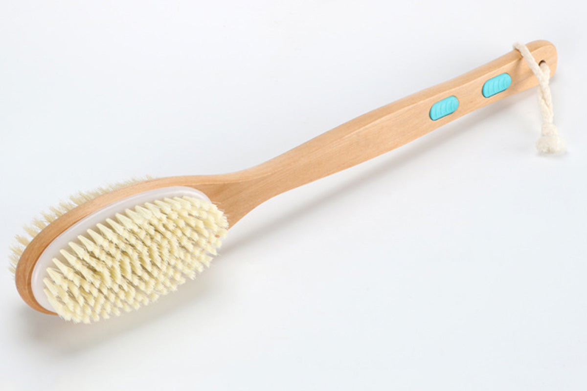 Dry Brushing Body Brush Back Scrubber for Shower Exfoliating Bath Bristle Brush