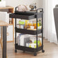3 Tier Rolling Utility Cart with Removable Drawer for Kitchen Snack Craft