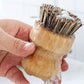3PCS Bamboo Round Mini Dish Brush Natural Cleaning Brush Kitchen Scrubber Set