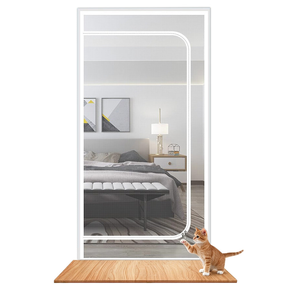 Zippered Pet Mesh Door Barrier for Cats Small Dogs up to 150x220cm-Style 2