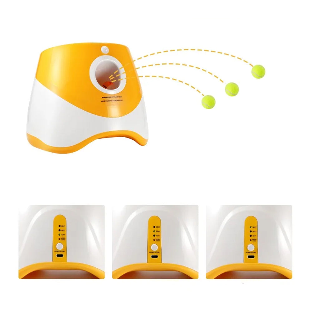 Pet Tennis Ball Toy Automatic Launcher Machine with 3 Balls