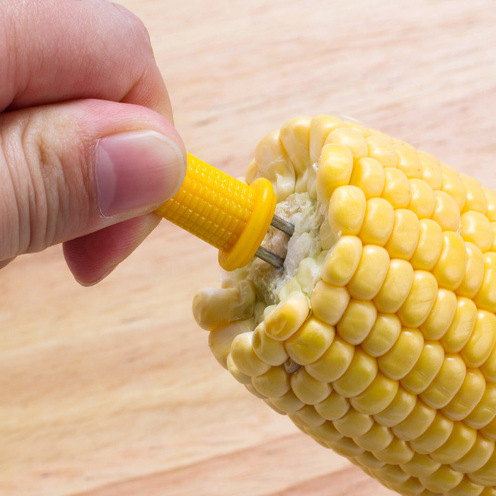 10 PCS Stainless Steel Corn Holders with Kernel Design Grip for BBQ