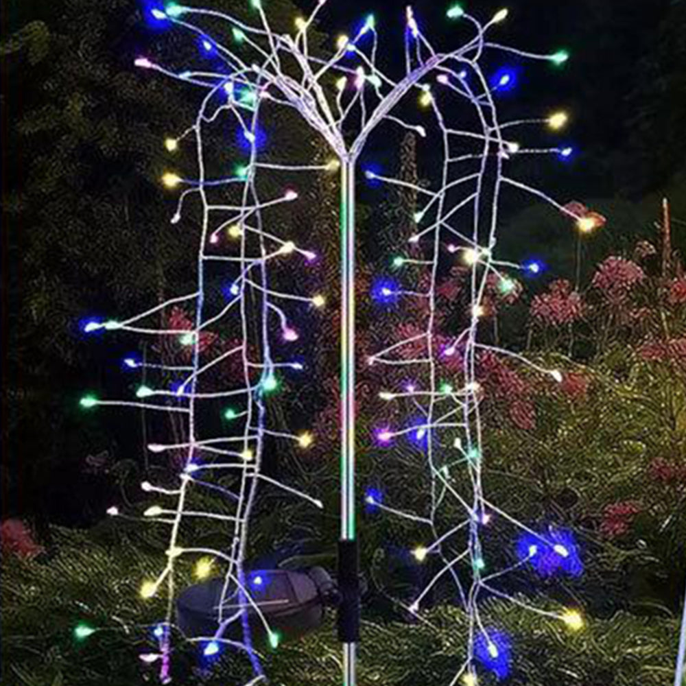 100/200LEDs Solar Firecracker Fireworks Light Outdoor Garden Stake Light