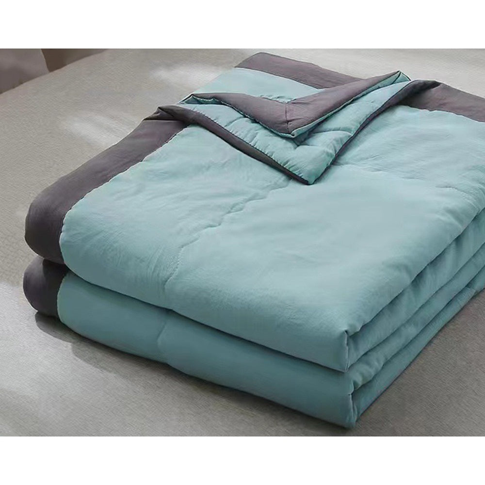 Washed Cotton Summer Quilt for Aircon Use-Green