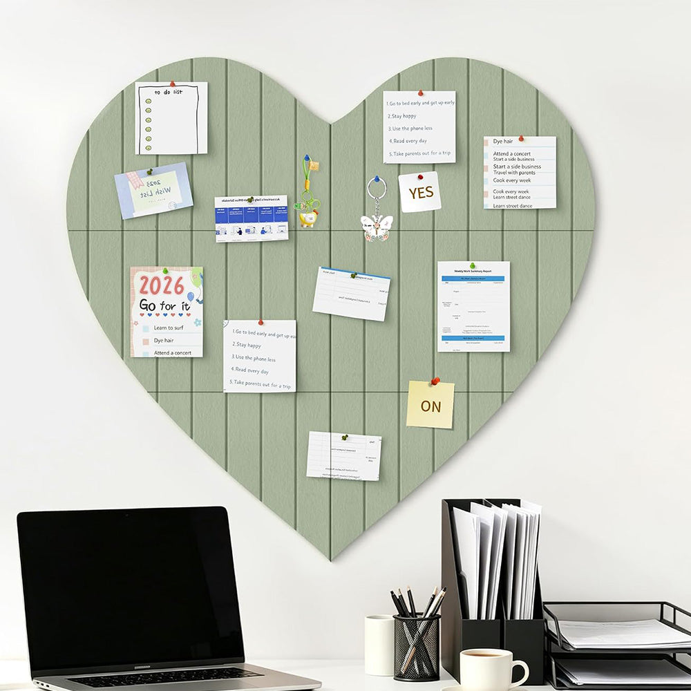 75x74cm Heart Shaped Felt Photo Message Display Board with Adhesive Dots