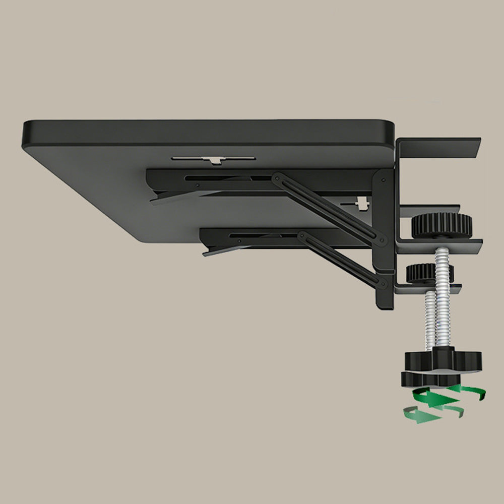 No Drill Foldable Metal Bedside Shelf with Cable Hole and 2 Hooks for Bed