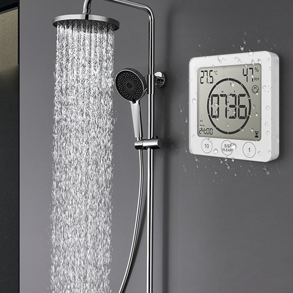 Digital Shower Clock Hygrometer Indoor Thermometer with Timer for Bathroom Kitchen