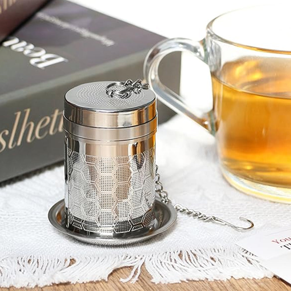 Stainless Steel Fine Mesh Tea Strainer with Drip Tray