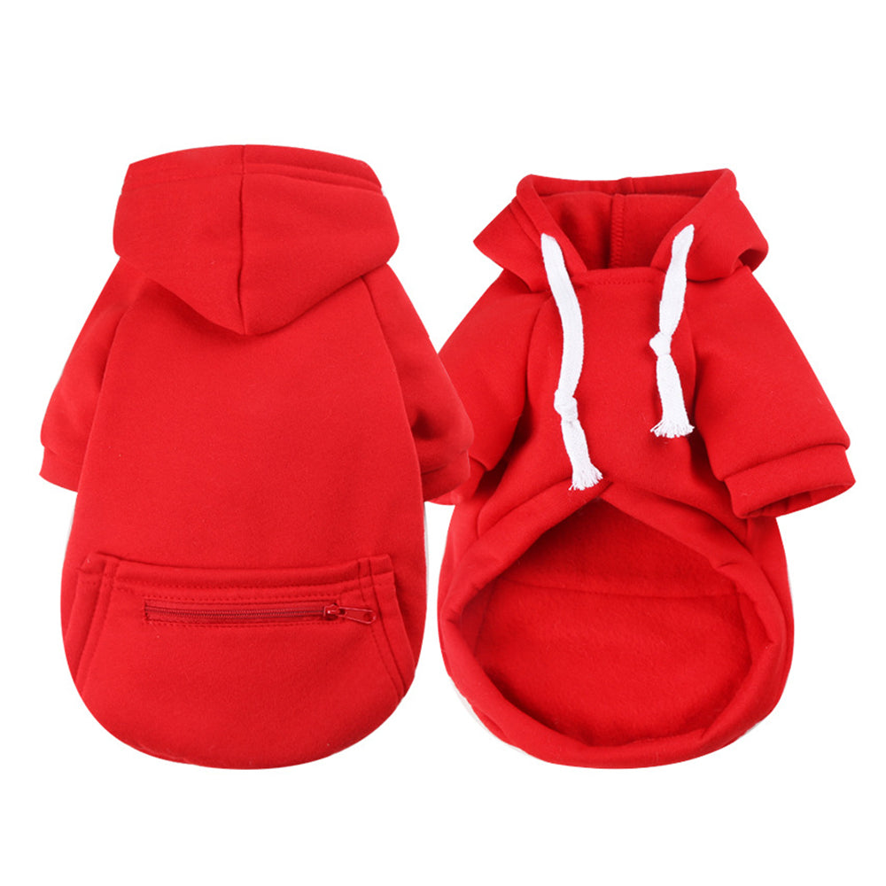 Warm Winter Pet Hoodie with Zipper Pockets