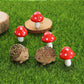 6Pcs Resin Mini Hedgehogs and Mushroom Fairy Garden Accessories Set