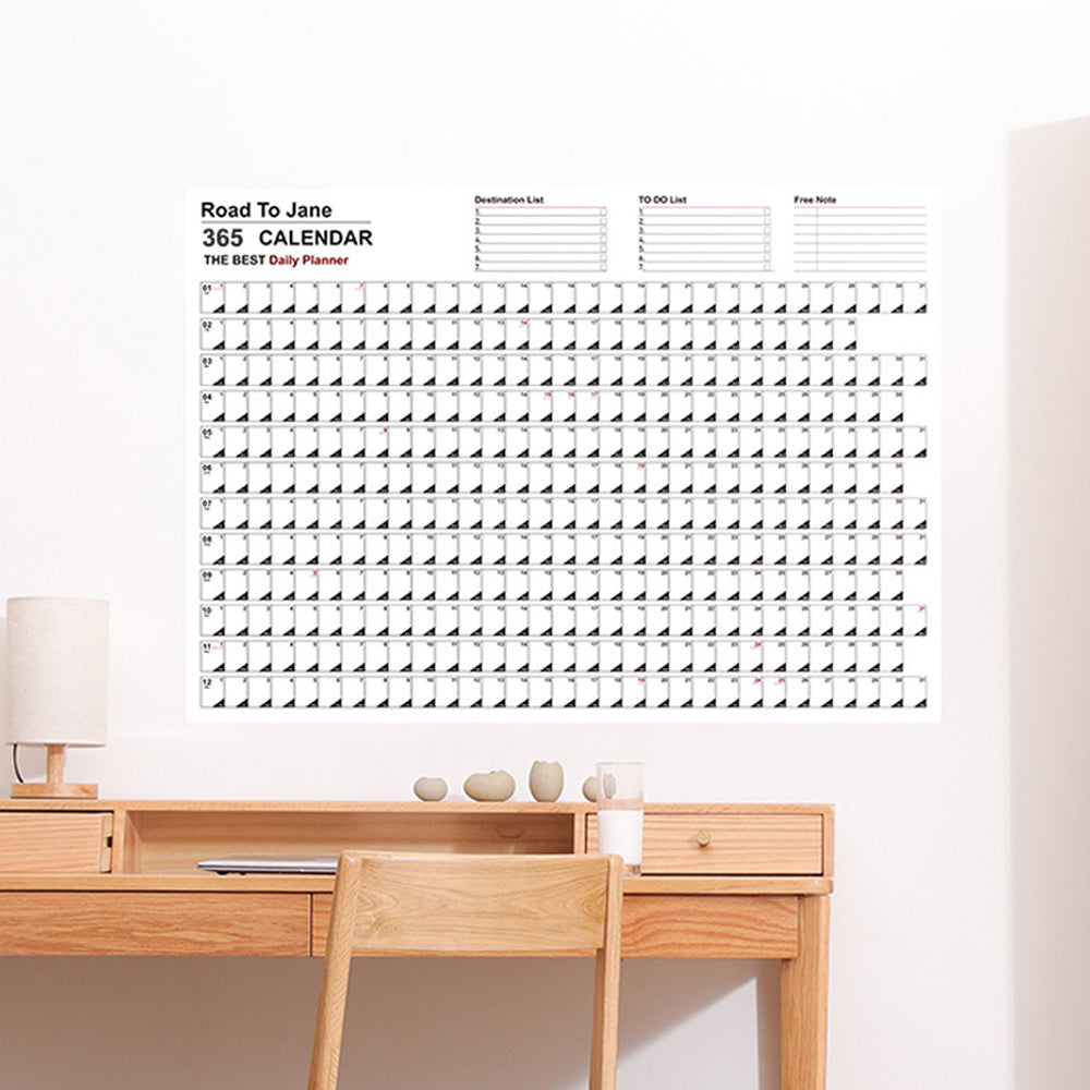2Pcs Annual Wall Daily Schedule Countdown Calenders