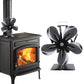 5-Blade Fireplace Fan Heat Self-Powered Wood Stove Top Burner