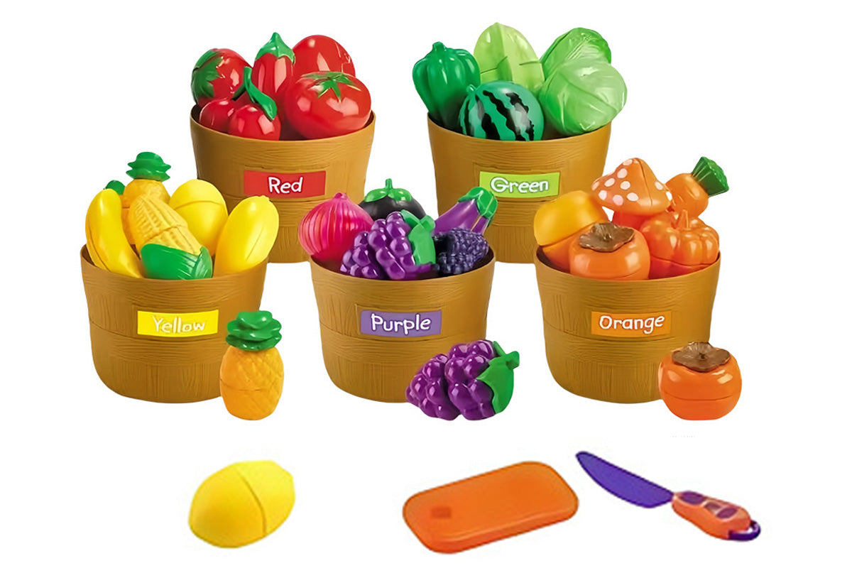 Pretend Play Food Set Cutting for Preschool Learning Kitchen Assorted Lot