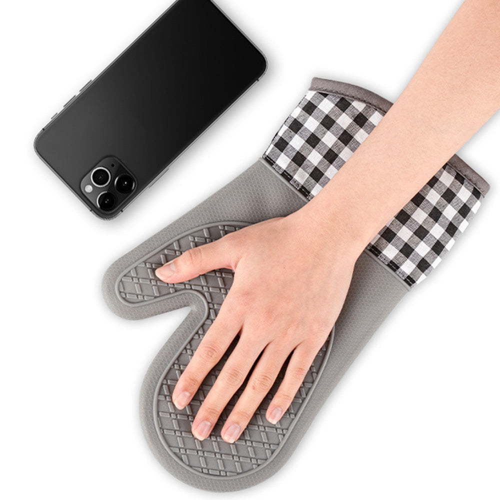 4Pcs Silicone Oven Mitts and Pot Holders Heat Resistant Non-Slip for Cooking Baking Grilling