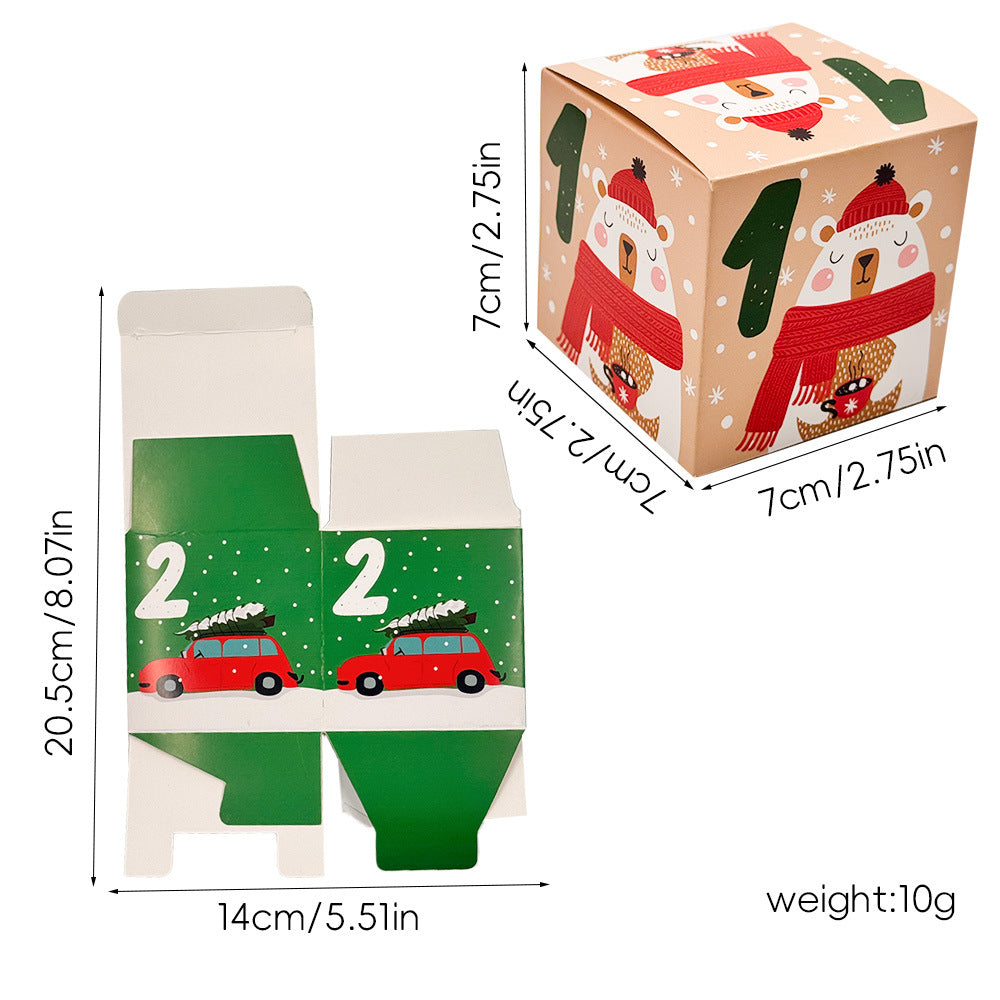 24 Pack DIY Christmas Advent Calendar Boxes 24 Days Countdown Gift Boxes