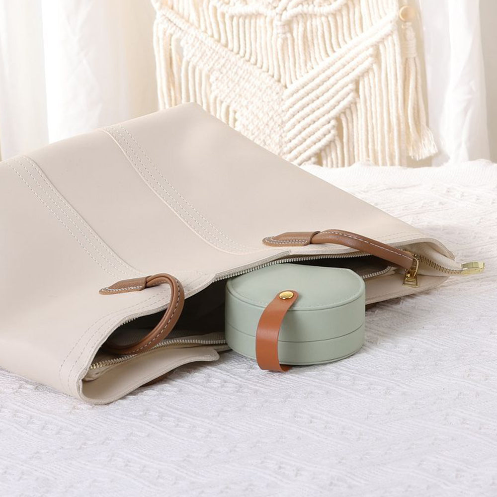 PU Leather Mini Travel Jewelry Storage Box for Earring Necklace