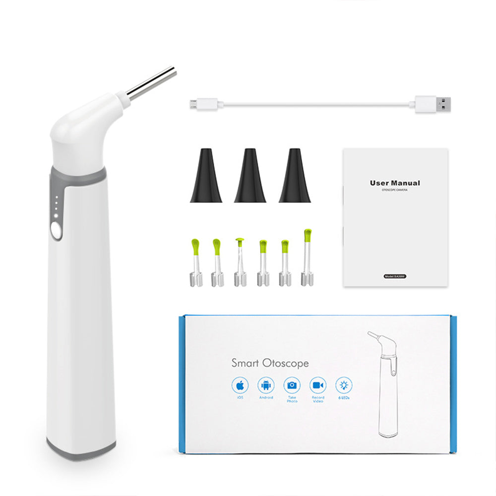 3.9mm WiFi Ear Scope Camera with Earwax Removal Tool 6 LED Lights Ear Endoscope Otoscope