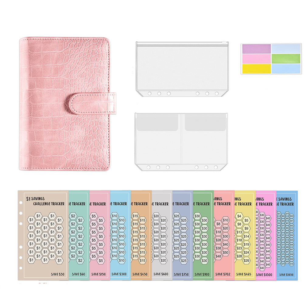 2-in-1 A6 Money Saving Zipper Cash Storage Binder