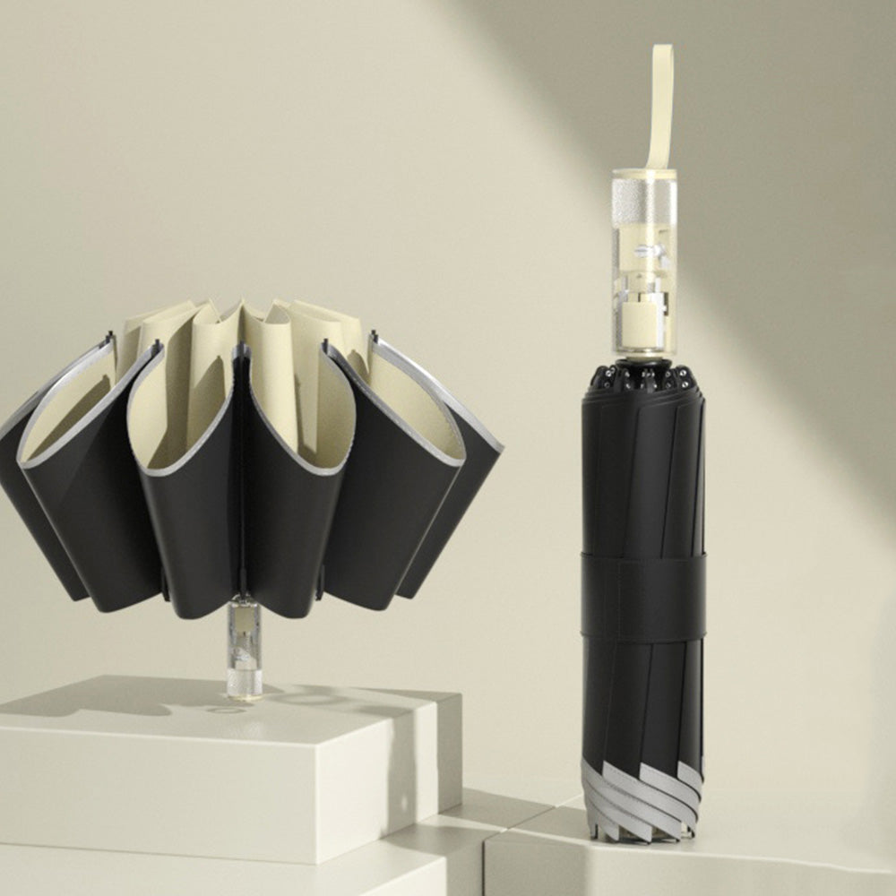 Easy Close Inverted Umbrella Compact Automatic Umbrella with Reflective Stripe