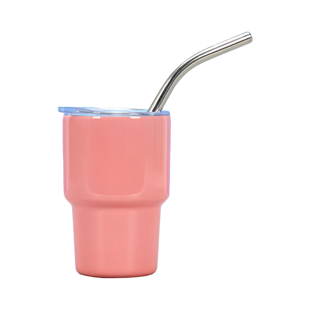 2 OZ Mini Stainless Steel Tumbler Cup Set with Straw and Lid for Party Outdoor